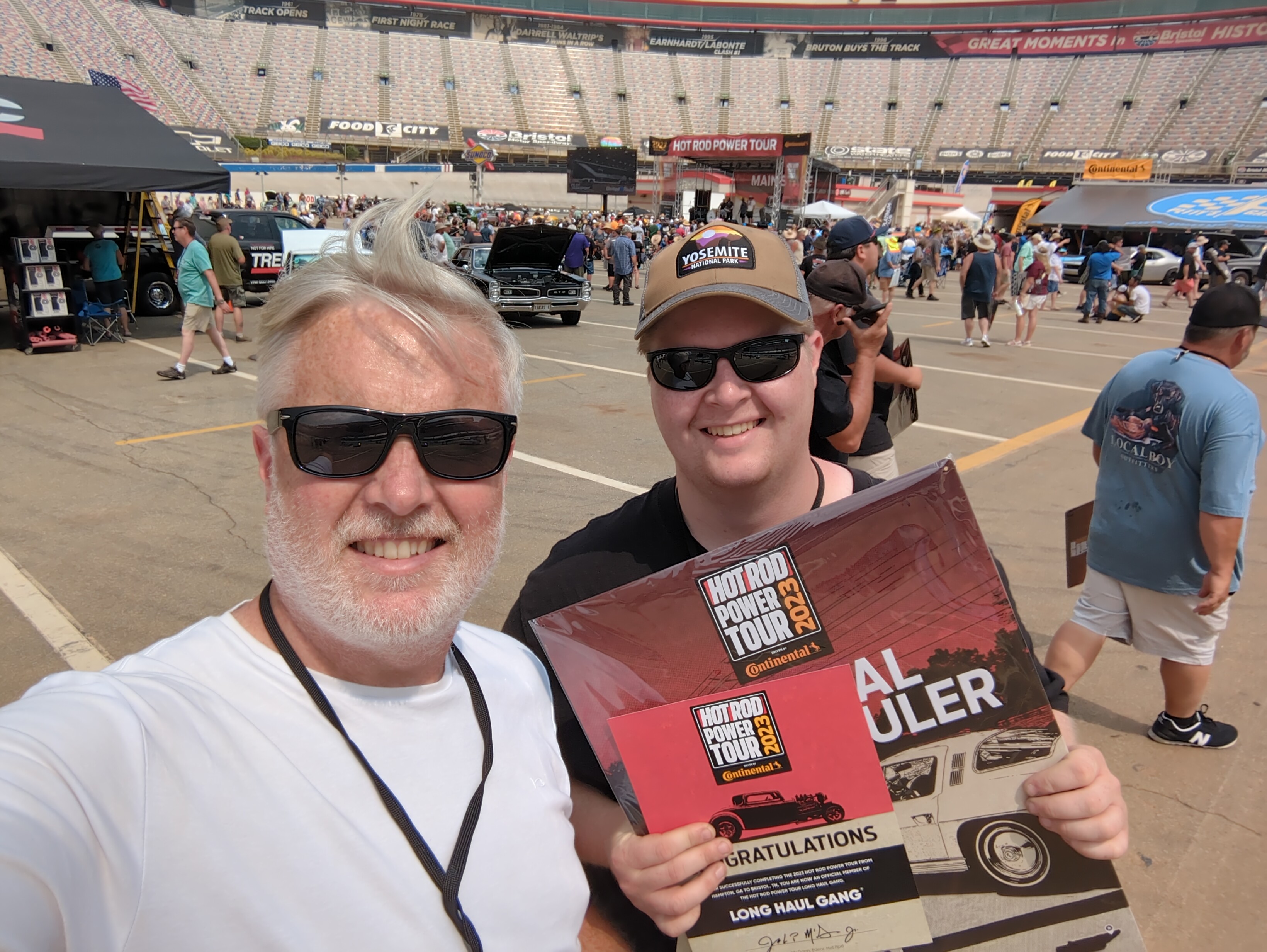 My father and I completing the trip and getting our plaque